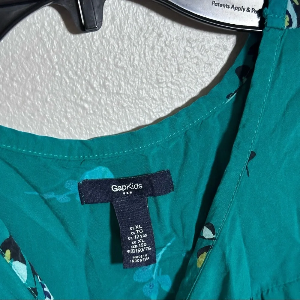 GapKids‎ Girl Green/Blue Floral Sleeveless Dress size XL.